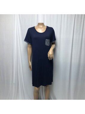 Aceshin T Shirt Dress Womens Size Medium Navy Short Sleeve Summer Vacation NEW